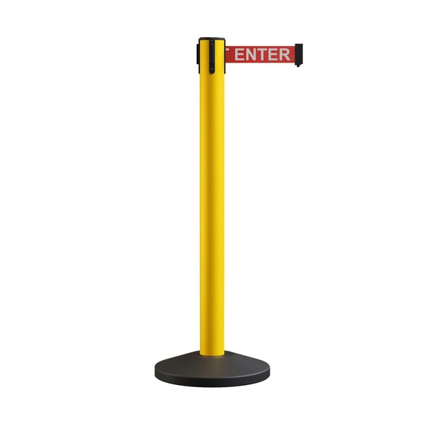 Montour Line Stanchion Belt Barrier Yellow Post 16ft.R. Caution Belt MS650-YW-CAURW-160